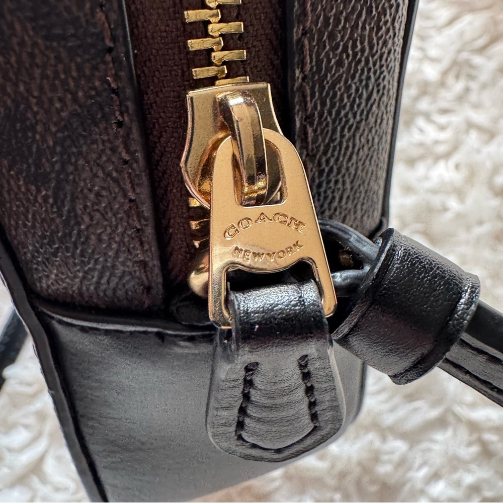 COACH Outlet Jamie Camera Bag In Signature Canvas Brown/Black Missing Hang Tag - Picture 13 of 16